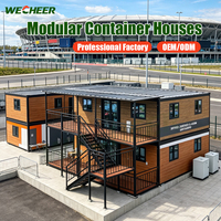 Maison conteneur pliable de luxe 3-en-1, personnalisée en usine, de 20, 30 ou 40 pieds, extensible, pour garde-corps de chantier