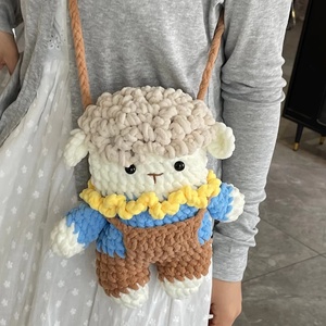 Bolso de Teléfono Móvil de Peluche de Lana Tejida a <span class=keywords><strong>Crochet</strong></span>, Bolso de Mensajero de Muñeca de Dibujos Animados Portátil de Moda, Regalo <span class=keywords><strong>para</strong></span> Niñas - Product Image 1