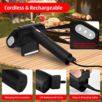 Brosse de nettoyage électrique rechargeable pour barbecue, nettoyeur de barbecue robuste avec lumière LED pour barbecue extérieur