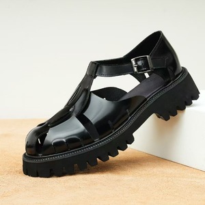 Chaussures en cuir à cellules ouvertes pour hommes, en cuir véritable, ajustables, pour tenue de ville, respirantes, sandales à enfiler, légères - Product Image 6