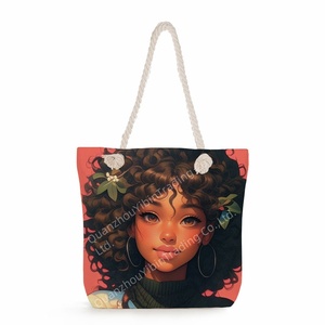 Bolso de Mano con Estampado de Niña Negra, Bolsa de Hombro Versátil A LA Moda, Gran Capacidad, Novedad, Venta Al por Mayor - Product Image 6