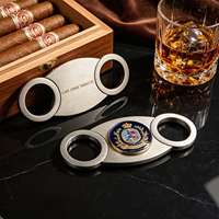 Coupe-cigares manuel à double tranchant, couteau à cigares personnalisé avec logo