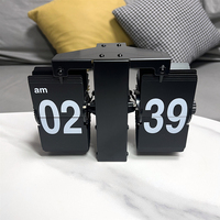 Einfache Luxuriöse Retro-Flip-Uhr Batteriebetriebene Automatische Mechanische Seitenumblätternde Wanduhr für Wohnzimmer Desktop-Nutzung Klein