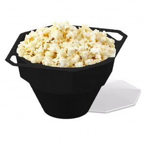 Tazones de Silicona para Palomitas de Maíz, Plegables con Tapa, Color Personalizado, Aptos para Microondas, Reutilizables, Contenedor de Aperitivos para Noches de Cine, Fiestas en Casa, Uso Diario - Product Image 1