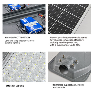 Lampadaire Solaire LED Tout-en-un pour Extérieur, Haute Luminosité, avec Contrôle par Capteur de Lumière et Détection Radar - Vente Chaude - Product Image 5