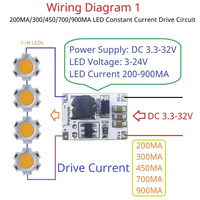 DC-DC multifonction Buck Constant Current Driver DC 3.3-30V 200MA/300/450/700/900MA LED Dimmer PWM Controller Module LD3190SB