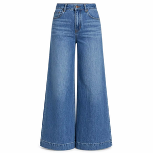 <span class=keywords><strong>Jeans</strong></span> Casual a <span class=keywords><strong>Vita</strong></span> Alta e Gamba Larga per Donna, Stile Vintage Blu, Vestibilità Comoda e Lunga - Product Image 2