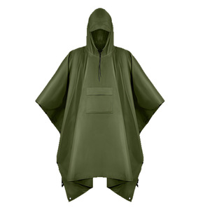 Unisex Lightweight Polyester Waterproof Hooded Rain <b>Poncho</b> Carrying Bag <1L Capacity for Hiking Camping Emergency Use-<b>Men</b> Women - Product Image 1
