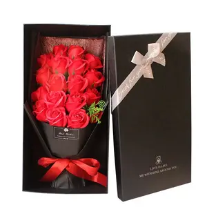 Caixa de presente dia dos namorados, caixa de presente para presente de dia dos namorados, aniversário, casamento, sabão, rosa, venda quente, 2019