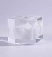 Vase cube moderne en acrylique blanc, petit vase à fleurs de luxe en lucite pour la décoration intérieure, centre de table de mariage, décoration de table