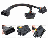 Cable de Extensión OBD2, Conector OBD de 16 Pines Macho a Hembra para ELM 327, para Herramienta de Diagnóstico Automotriz