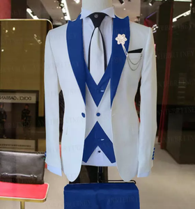 2025 <span class=keywords><strong>blanc</strong></span> noir <span class=keywords><strong>bleu</strong></span> coupe ajustée 3 pièces ensemble Blazer <span class=keywords><strong>mariage</strong></span> formel <span class=keywords><strong>mariage</strong></span> bal Masculino hommes costumes pour hommes - Product Image 2