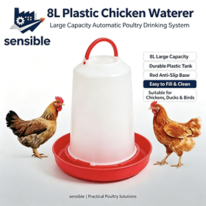 Abreuvoir automatique pour volailles en plastique de 8 L, système d'abreuvement pour volailles, grande capacité, bouteille d'eau pour poulets pour utilisation à la ferme - Product Image 1