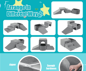 Bloques de escalada de espuma suave y pozo de bolas adecuado para gatear en interiores para niños, deslizarse y jugar - Product Image 4
