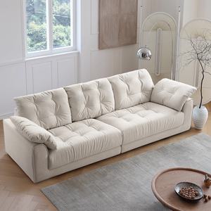 Juego de Sala de Estar de Terciopelo Crema de Lujo Moderno Nórdico Zayshine, Sofá Modular de 3 Plazas, Lavable, para Apartamento, Villa, Sofá Vertical - Product Image 3