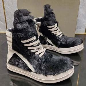 High Quality Men's Casual High Top Shoes Owens Casual Retro <b>Canvas</b> Street Skateboard Shoes Fashion Luxury Ricks Sports Shoes - Product Image 4