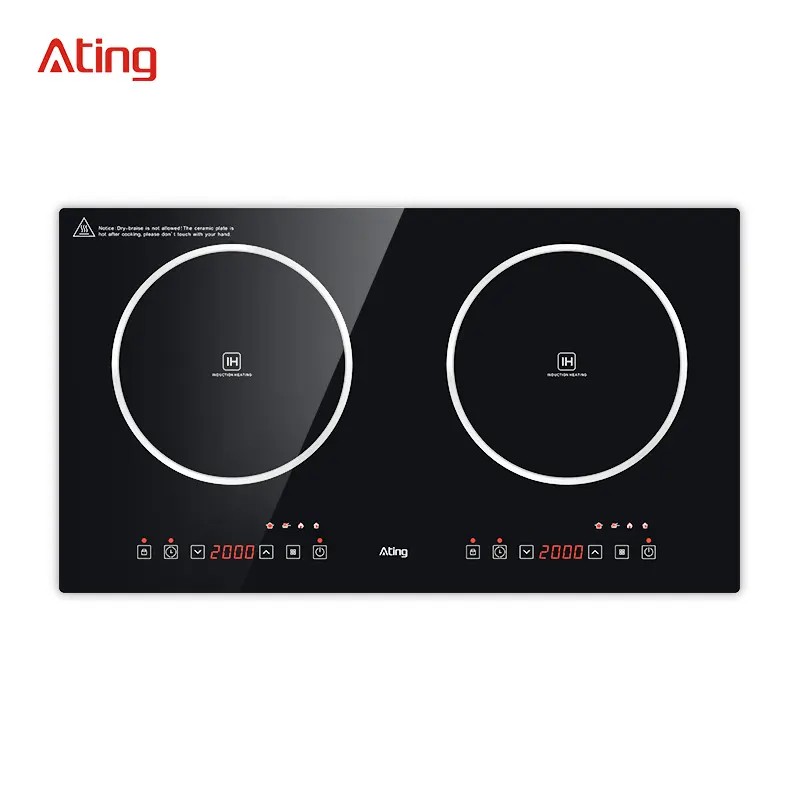 China alta qualidade duplo queimador indução fogão sensor toque controle fogão construído em indução cooktop
