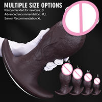 Dildo Realista Extra Grande en Forma de Hongo, de Silicona Suave para Mujeres, Expansor Anal y Vaginal, Exótico y Usable