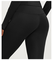 Pantalon de yoga sport taille haute effet push-up, gainant ventre plat, en Spandex/Polyester haute élasticité, longueur intégrale, design uni