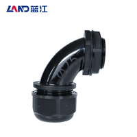 Accessoires de connecteur étanche IP68 en nylon noir pour câble coudé à 90 degrés basse tension, pour connexion de câble MG-A-HE