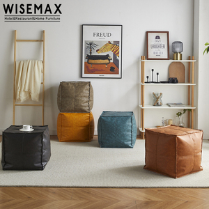 WISEMAX-muebles de estilo <span class=keywords><strong>nórdico</strong></span> para el hogar, taburete otomano de cuero con <span class=keywords><strong>relleno</strong></span> cuadrado de polipropileno, gran oferta - Product Image 1