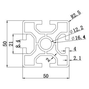 Profilé en aluminium industriel 5050L, cadre de protection pour équipement, accessoires pour bras mécaniques - Product Image 4
