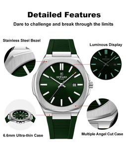 Reloj Deportivo Casual de Cuarzo con Correa de Silicona, Resistente al Agua, con Calendario y Luminoso para Hombre, Modelo 632829M - Product Image 4