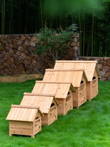 Masif Ahşap Dış Mekan Köpek Kulübesi Su Geçirmez Yalıtımlı Her Mevsim Büyük Köpekler İçin Köpek Yuvası - Product Image 5