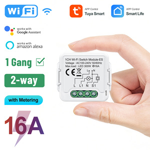 <span class=keywords><strong>Precio</strong></span> de Fábrica, Suministro Directo, Módulo de Interruptor Inteligente Wi-Fi Tuya de 16A, Pequeño y Compacto, 1 Canal con Medición PST-S01-16AM - Product Image 2