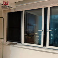 Fenêtre coulissante horizontale ultra-lisse en alliage d'aluminium à double vitrage insonorisée antivol à économie d'énergie moderne pour cuisine