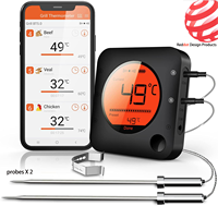 Termometer Daging Oven Dapur Pintar Digital BFOUR Pemenang Red Dot Award BBQ Grill 3 Probe OEM/ODM ABS untuk IP67 Temperatur