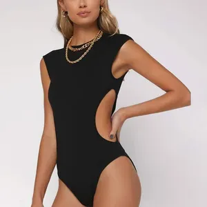 2024 Custom Fashion Thong Bodysuits For Women Sexy Ladies Spandex One Piece Bodysuit Tops Slim Fit Cut Out Body Suits