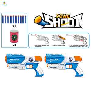 2-Pack EVA köpük yumuşak kurşun silah seti yüksek hızlı olmayan elektrikli çekim oyunu güvenli açık oyuncak Boys için köpük dart plastik malzeme - Product Image 1