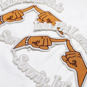 Patch brodé personnalisé pour vêtements, forme irrégulière, logo chiffre lettre, motif 'Girl Gang', thermocollant - Product Image 3