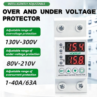 Dispositif de protection contre les surtensions et les sous-tensions AVP 40A 63A 220V 2P 2 pôles monophasé sur rail DIN avec affichage numérique réglable