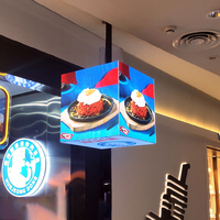 Cubi ad alta luminosità schermo segno Video parete pubblicità impermeabile P3.91 LED Pixel Video Logo segno LED Display a cubo