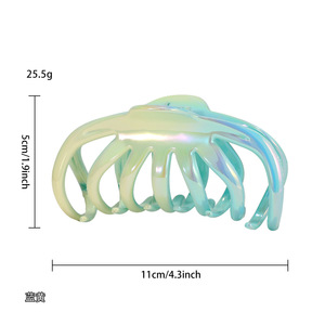 Nouveautés : Pinces à cheveux requin tendance dégradées, grandes pinces à cheveux en plastique pour femmes, vente en gros de pinces à cheveux en plastique très populaires - Product Image 5