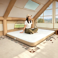 Matelas gonflable en PVC brossé épaissi de 200 cm, lit d'air pour le camping, tapis de couchage pour la maison, la tente, la voiture, l'extérieur