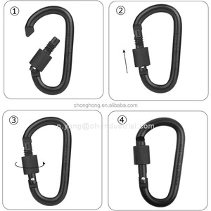 Mousqueton de sécurité à ressort en aluminium avec boucle en D et verrouillage à vis pour la randonnée en extérieur, fourni par l'usine - Product Image 3