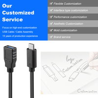 LUNG KAY Kabel Usb-c Otg USB3.0 Konverter Kabel Female ke Male 5Gbps USB-C Adaptor Transfer Data dan Pengisian Daya Kabel Ekstensi USBC