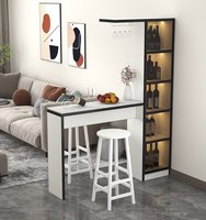 Table de bar amovible en panneaux de MDF, style européen moderne, pour salon, entrée, cuisine, cloison, armoire à vin