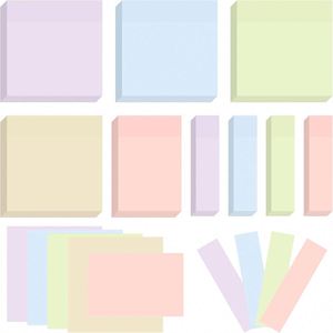 Pastel Color Sticky Notes Set-Assorted Sizes Self-Adhesive <b>Memo</b> <b>Pads</b> Smooth Writing Reusable Customizable Gift Promotion - Product Image 1