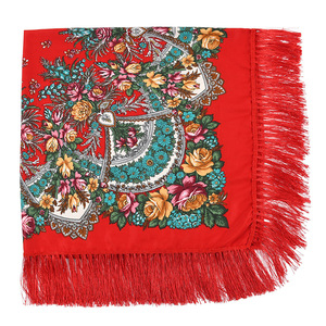 Khăn Trùm Đầu Babushka Khăn Quàng Cổ Ukraina Khăn Quàng Cổ Vuông Nga Khăn Quấn Tóc Hoa Cổ Điển Khăn Trùm Đầu Khăn Tua Rua Khăn Choàng Cotton Mùa Đông Israel - Product Image 1