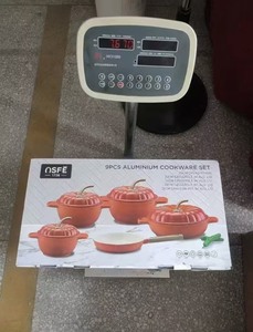 Juego de Ollas de Cocina con Forma de Calabaza, 9 Piezas, 20+24+28+28cm, Olla <span class=keywords><strong>para</strong></span> Sopa + Sartén Antiadherente de Aluminio de 28cm, <span class=keywords><strong>para</strong></span> Hogares Africanos, Más Vendido - Product Image 6