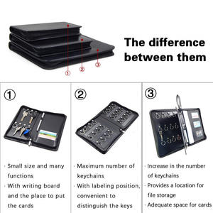 Gabinete Portátil para Llaves de Poliéster Negro de 100 cm, Organizador <span class=keywords><strong>con</strong></span> 24 Ganchos para Llaves, Estuche <span class=keywords><strong>con</strong></span> <span class=keywords><strong>Cremallera</strong></span> para Propietarios - Product Image 4