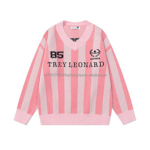 Chaleco de Punto con Cuello en V y Bloques de Color Vintage para Hombre y Mujer, Estilo Preppy, Holgado, Combinable con Todo, Deportivo, Informal - Product Image 3