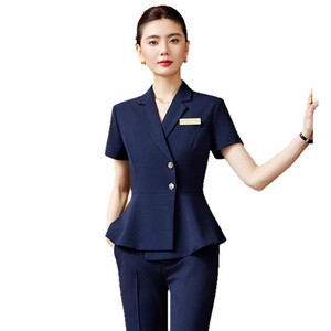 Women's Summer Uniform Suit Short Skirt Formal Wear For Hotel Reception Staff - Product Image 5