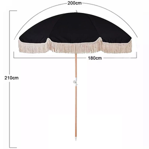 Ombre en porte-à-faux de 1.8m avec pompon élégant pour parasol de patio durable avec inclinaison réglable - Product Image 6
