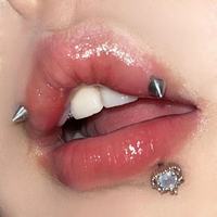 Piercing de Labio y Colmillo Curvo de Acero Inoxidable con Diseño de Nicho Estilo Dulce, Compatible con Otras Joyas de Perforación, Amigable con la Piel