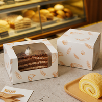 Boîte à pâtisserie en carton blanc à plat, emballage personnalisé pour pâtisserie de café, impression sur mesure pour les applications de pâtisserie, fourniture OEM